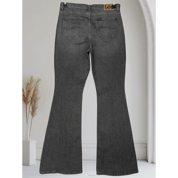 Lee Bell Bottom Flared High-Rise Stretch Gray Stretch Jeans Women’s Sz 12 - Picture 2 of 12